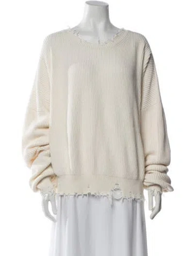 Pre-owned Ben Taverniti Unravel Project Crew Neck Sweater In White