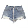 BEN TAVERNITI UNRAVEL PROJECT DENIM ZIPPED SHORTS - DENIM