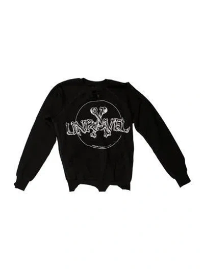 Pre-owned Ben Taverniti Unravel Project Graphic Crew Neck Sweatshirt In Black