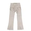Ben Taverniti Unravel Project Leather Lace Up Pants - Tan In Gray