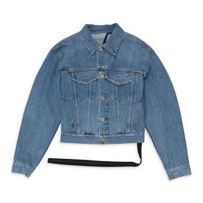 Ben Taverniti Unravel Project Indigo Snake Bolero Split Denim Jacket In Blue