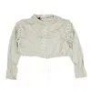 BEN TAVERNITI UNRAVEL PROJECT LACE CROPPED LONG SLEEVE T-SHIRT - GRAY
