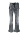 Ben Taverniti Unravel Project Lace-up Cropped Jeans In Black