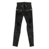 Ben Taverniti Unravel Project Leather Distressed Lace Up Skinny Pants - Black In Black