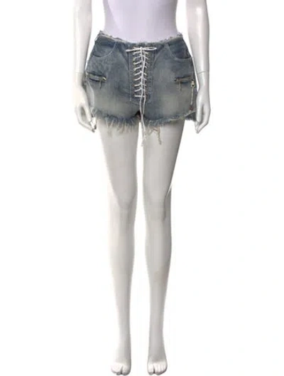 Pre-owned Ben Taverniti Unravel Project Mini Shorts In Blue