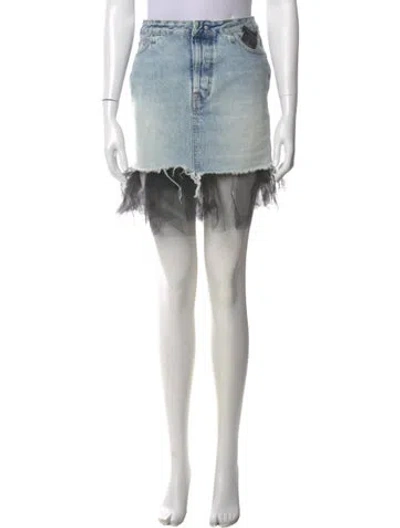 Pre-owned Ben Taverniti Unravel Project Mini Skirt In Blue