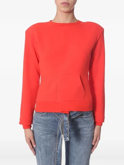 Ben Taverniti Unravel Project Unravel Asymmetrical Crew Neck Sweatshirt In Red