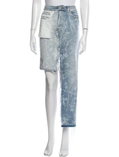 Pre-owned Ben Taverniti Unravel Project Printed Midi Length Skirt In Blue