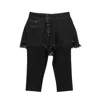 Ben Taverniti Unravel Project Reverse Shorts Laye Stretch Leggings - Black In Black