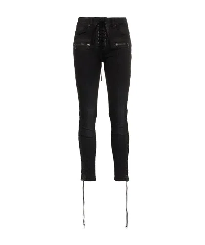 Ben Taverniti Unravel Project Side-laced Jeans In Black