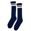 Ben Taverniti Unravel Project Unravel Project Blue Ribbed White Striped Socks In Blue