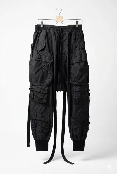 Pre-owned Ben Taverniti Unravel Project Unravel Project Multiple Pockets Cargo Pants With Strips In Black