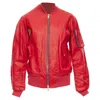 Ben Taverniti Unravel Project Unravelproject Leather Tyvek Nylon Lined Bomber Jacket In Red