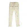 Ben Taverniti Unravel Project Washout Denim Side Lace Up Skinny Jeans - White In Beige