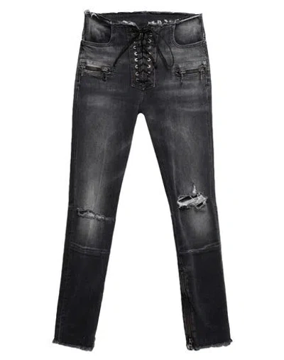 Ben Taverniti Unravel Project Woman Jeans Black Size 27 Cotton, Elastomultiester, Elastane, Polyeste
