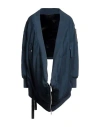 Ben Taverniti Unravel Project Woman Puffer Navy Size 2 Polyester, Cotton, Elastane, Viscose, Polyure In Navy Blue