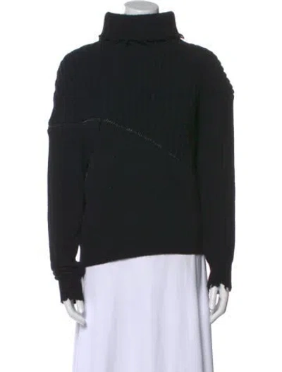 Pre-owned Ben Taverniti Unravel Project Wool Turtleneck Sweater In Black