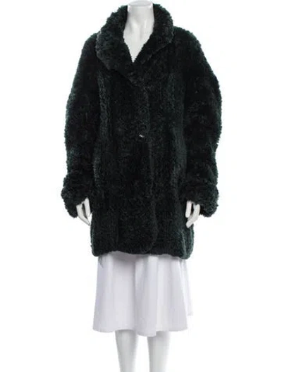 Pre-owned Ben Thylan Fur Faux Fur Coat In Green