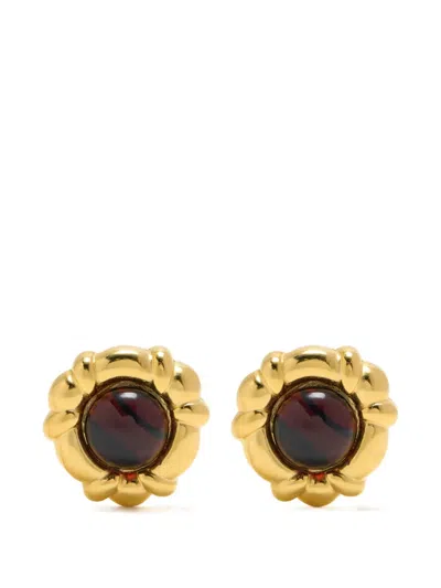 Ben-amun Cabochon Clip-on Earrings In Gold
