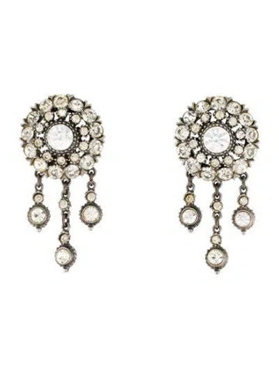 Pre-owned Ben-amun Crystal Clip-on Drop Earrings In Multi