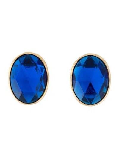 Pre-owned Ben-amun Crystal Clip-on Earrings In Blue