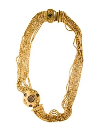 Pre-owned Ben-amun Crystal Multi Chain Vintage Necklace, 28" In Multicolor