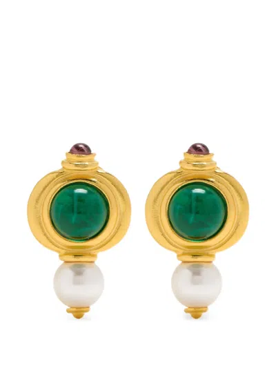 Ben-amun Pearl Drop Earrings In Purple