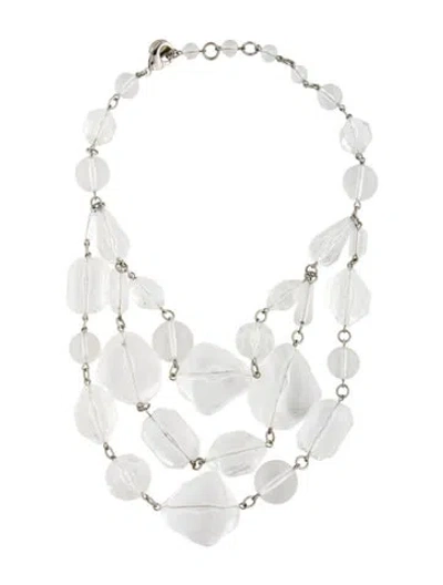Pre-owned Ben-amun Resin Beaded Multistrand Necklace, 17.25" In Clear