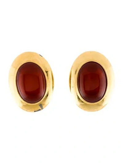 Pre-owned Ben-amun Resin Clip-on Earrings In Red