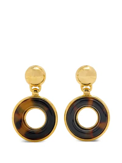 Ben-amun Round Drop Earrings In Brown