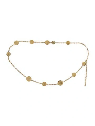 Pre-owned Ben-amun Skinny Metal Waist Belt In Gold