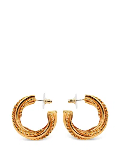 Ben-amun Twisted-rope Hoop Earrings In Burgundy