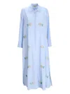 Benaras By Citrus Fish-embroidery Shirt Dress In Multi