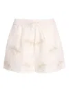 Benaras By Citrus Palm-tree Linen Shorts In Neutral
