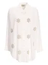 Benaras By Citrus Turtle-detail Shirt In White