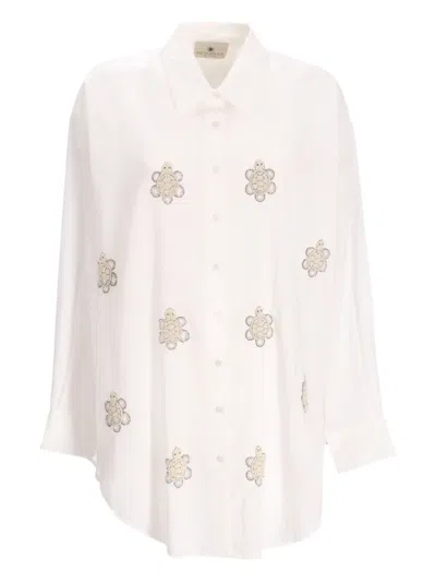 Benaras By Citrus Turtle-detail Shirt In White
