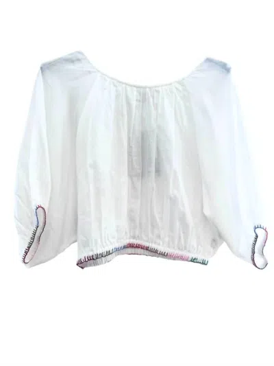 Benaras By Citrus Womens Jungle Crop Top In White Multi