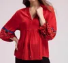 Benares Georgia Top In Red In Red
