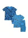 Benben Babies'  2 Pack Boys' Pajamas In Blue Dinosaurs/dark Dinosaurs