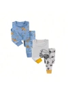 Benben Babies'  2 Pack Boys' Pajamas In Blue Dino/trains