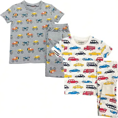 Benben Kids'  2 Pack Boys' Shortsleeve Pajamas In Trucks/cars