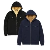 Benben 2 Pack Mens Heavyweight Fur Lined Zip Hoodie Jacket In Black