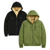 Benben 2 Pack Mens Heavyweight Fur Lined Zip Hoodie Jacket In Multi