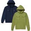 Benben 2 Pack Mens Heavyweight Zip Hoodie Jacket In Blue