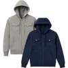 Benben 2 Pack Mens Heavyweight Zip Hoodie Jacket In Multi
