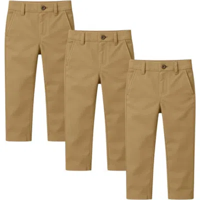 Benben 3 Pack Kids Chino Back To School Uniform Pants In Green