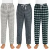 Benben 3 Pack Mens Flannel Pajamas Pants Ultra Soft In Black