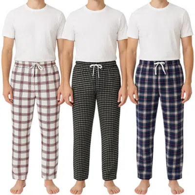 Benben 3 Pack Mens Flannel Pajamas Pants Ultra Soft In Blue
