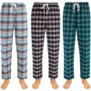Benben 3 Pack Mens Flannel Pajamas Pants Ultra Soft In Multi