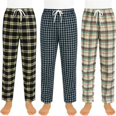 Benben 3 Pack Mens Flannel Pajamas Pants Ultra Soft In Red